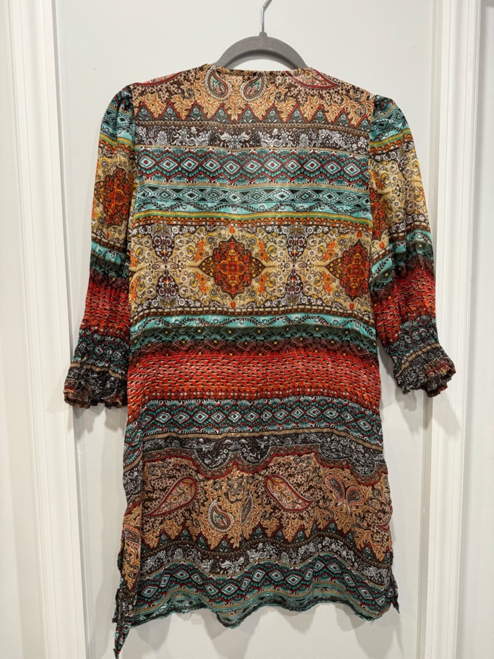 Vntage Boho Printed V-Neck Tunic - Picture 6 of 7